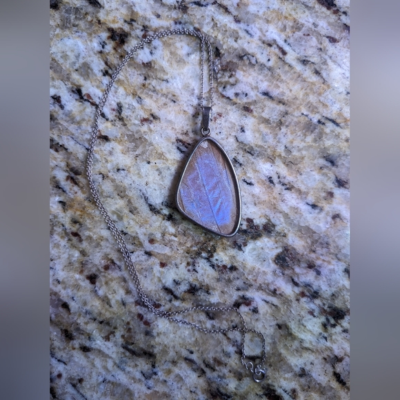 925 sterling silver Butterfly wing necklace - Picture 3 of 6